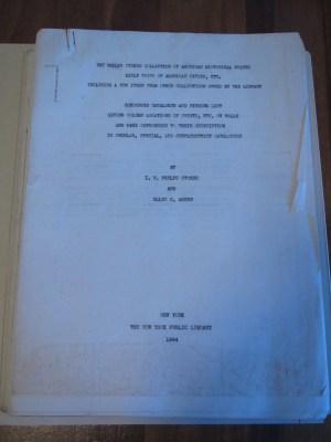 Cover page, Phelps Stokes Collection Finding Aid (by IN Phelps Stokes and Ellen Ahern)